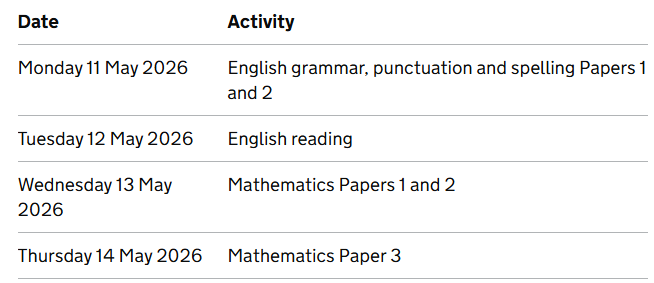 Assessment Dates 25-26